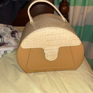 Elegant Cream and Tan jewelry box or bag